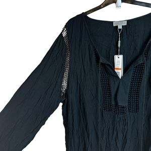 NEW Joseph A. Womens Size XXL Top Black Long Sleeve Boho Blouse Ladies Knit